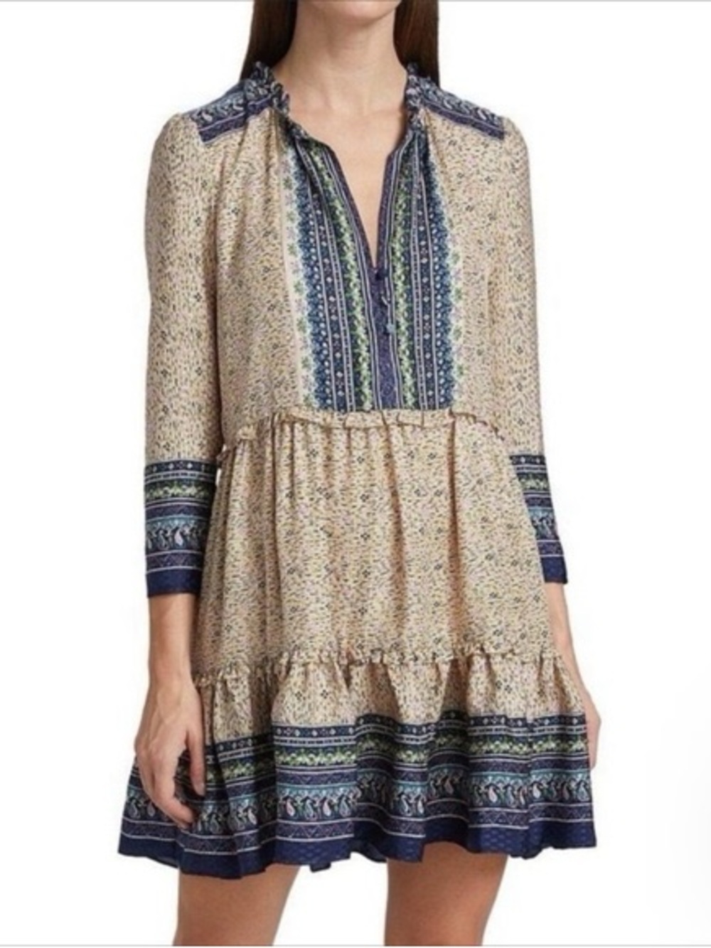 Veronica Beard Lumi Mix Print Silk Dress - Picture 2 of 9